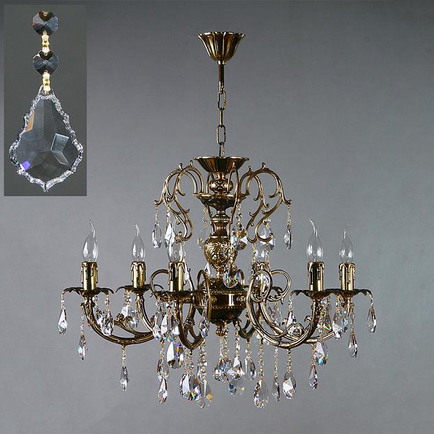 Подвесная люстра Ambiente 8888/6 PB Leaf crystal