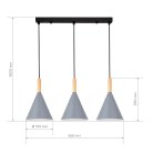 Светильник подвесной Черный/Серый E27 3*40W Evoluce SLE1255-413-03 ARKET