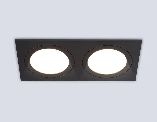 Встраиваемый светильник Ambrella light TN6615/2 BK черный IP44 GX53/2 max 15W 215*110*24 Встраиваемый светильник Ambrella light TN6615/2 BK черный IP44 GX53/2 max 15W 215*110*24