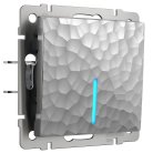Выключатель одноклавишный с подсветкой (серебряный) Werkel W1210106 Hammer a052082
