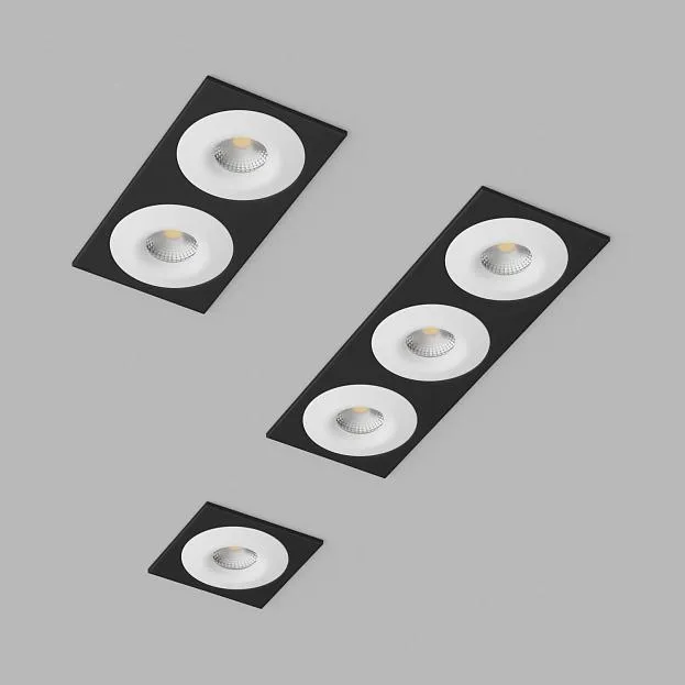 Встраиваемый светодиодный светильник Ledron LH07S-R SQ Black-White 4000K TRIAC Встраиваемый светодиодный светильник Ledron LH07S-R SQ Black-White 4000K TRIAC