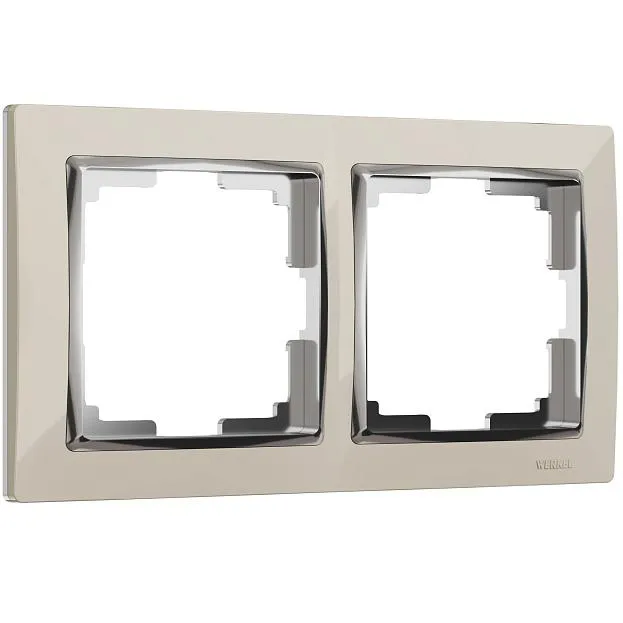 Рамка на 2 поста Werkel W0021903 (слоновая кость/хром) a051659