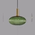 Подвесной светильник IRIS C Модель C. Плафон зеленый. Цвет патрона латунь. Lampatron 1352-1096