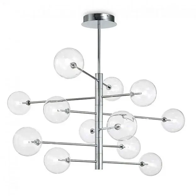 Подвесная люстра Ideal Lux Equinoxe SP12 Cromo 200118 Подвесная люстра Ideal Lux Equinoxe SP12 Cromo 200118