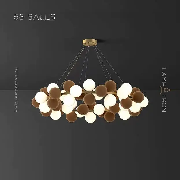 Кольцевые люстры и светильники LATTE 56 шаров (28 ламп). Цвет Кофе Lampatron 8318-22668 Кольцевые люстры и светильники LATTE 56 шаров (28 ламп). Цвет Кофе Lampatron 8318-22668