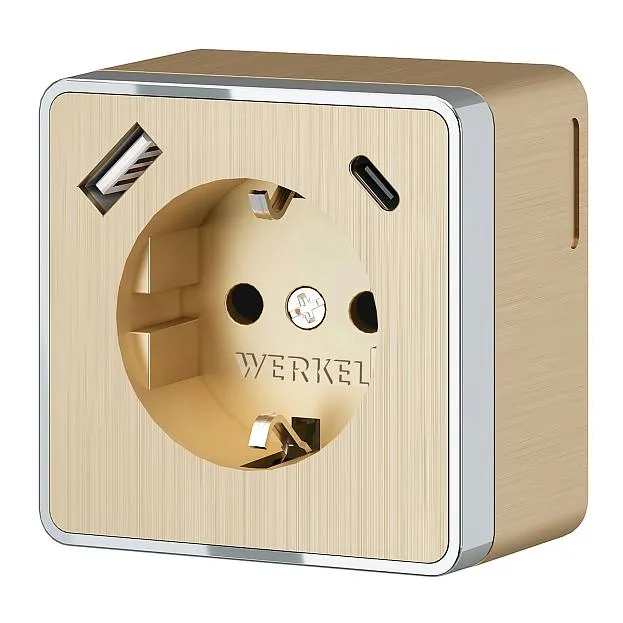 Розетка werkel W5071710 Gallant (шампань рифленый) a057703 Розетка werkel W5071710 Gallant (шампань рифленый) a057703