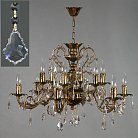 Подвесная люстра Ambiente 8888/6+6 PB Leaf crystal
