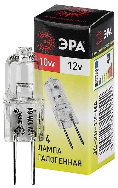 Лампочка галогеновая ЭРА G4-JC-10W-12V