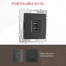 Розетка USB 2.1А+1А Arte Milano 206.46-1.black am