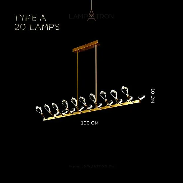 Реечный, рядный светильник GLORIOLE UP DOWN LINE Тип A (Кристаллы — Вверх). 20 LED. Lampatron gloriole-up-down-line-a-20 9126-25973 Реечный, рядный светильник GLORIOLE UP DOWN LINE Тип A (Кристаллы — Вверх). 20 LED. Lampatron gloriole-up-down-line-a-20 9126-25973