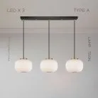 Готовая комбинация светильников HEMING COMBO 3 лампы. Тип A. Планка Lampatron 7550-21104