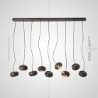 Подвесной светильник CAPSULES 9 плафонов на планке. Темное дерево. Lampatron 1311-5795
