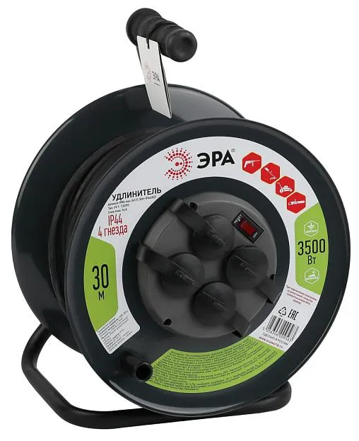 Розеточные блоки, удлинители ЭРА RMx-4es-3x1.5-30m-IP44(KG)