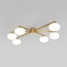 Потолочный светильник со стеклянными плафонами Eurosvet 70220/6 латунь a065766 Opaline