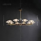 Люстра NICOL 10 ламп. Цвет Бронза + Красный Lampatron 5243-13375