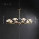 Люстра NICOL 10 ламп. Цвет Бронза + Красный Lampatron 5243-13375