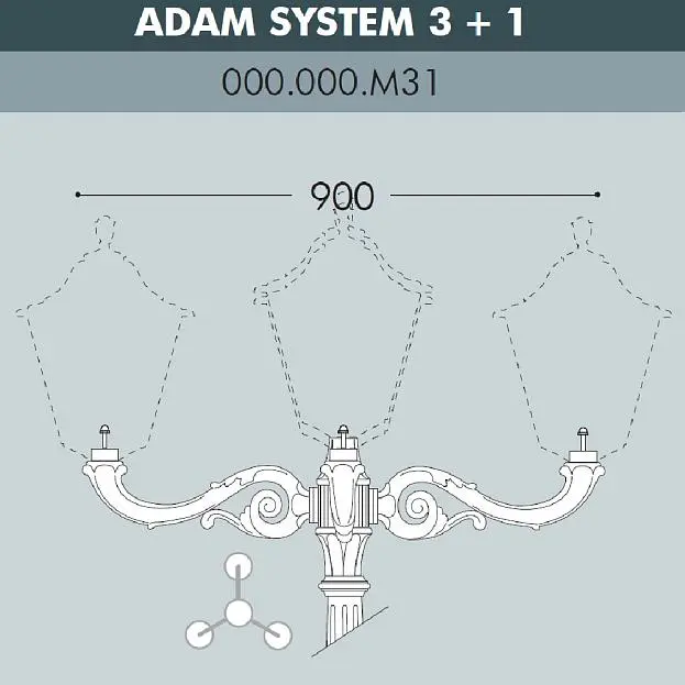 Консоль для паркового фонаря FUMAGALLI ADAM SYS 3L+1 000.000.M31.A0 Консоль для паркового фонаря FUMAGALLI ADAM SYS 3L+1 000.000.M31.A0