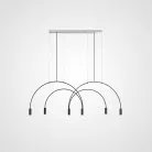 Подвесной светильник ARC 6 плафонов. Цвет черный. Lampatron 1326-2018