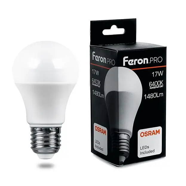 Лампа светодиодная Feron 38040 LB-1017 Шар E27 17W 6400K Лампа светодиодная Feron 38040 LB-1017 Шар E27 17W 6400K