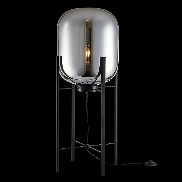 Торшер Черный/Дымчатый E27 1*40W ST Luce SL1050.715.01 BURASCA