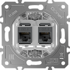 Механизм розетки RJ45 + RJ45 (двойная) cat.6/ClassE-8/8, Donel DO16600 D16