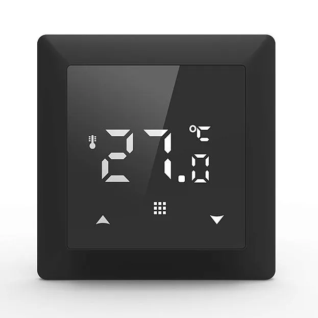 Термостат электронный с датчиком пола, 16 A, 55*55 мм, черное стекло Donel DTEF16BS Европа Термостат электронный с датчиком пола, 16 A, 55*55 мм, черное стекло Donel DTEF16BS Европа