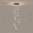 Готовая комбинация светильников LUANA MORE 7 ламп. Цвет Коричневый + Латунь Lampatron 5653-14612