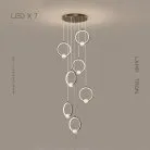 Готовая комбинация светильников LUANA MORE 7 ламп. Цвет Коричневый + Латунь Lampatron 5653-14612