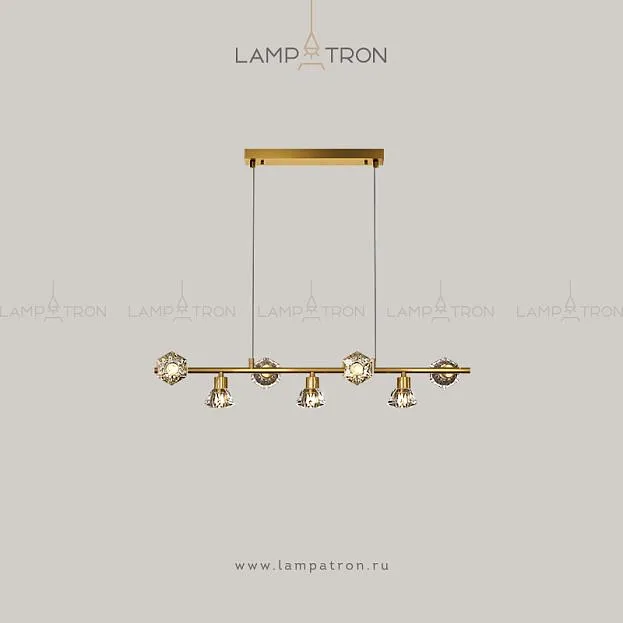 Реечный, рядный светильник KENDRA Цвет Золото. 7 ламп Lampatron kendra-gold-7 4089-10084 Реечный, рядный светильник KENDRA Цвет Золото. 7 ламп Lampatron kendra-gold-7 4089-10084