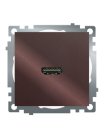 Розетка HDMI 2.1, Type A (механизм),  Stekker 50064 GLS00-7118-04, серия Катрин, шоколад