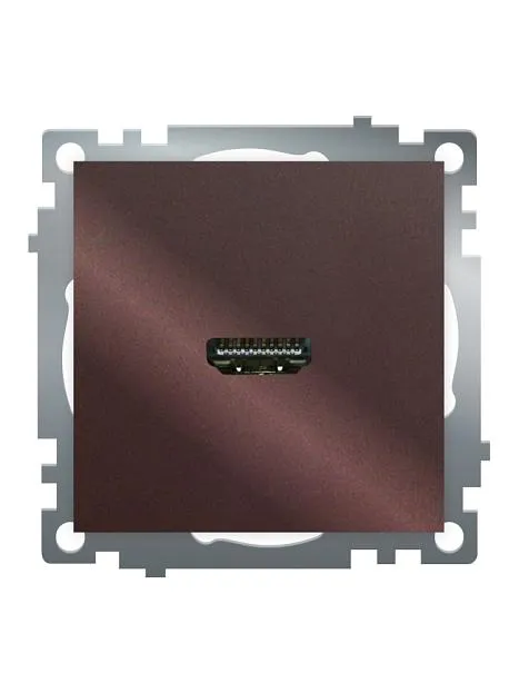 Розетка HDMI 2.1, Type A (механизм), Stekker 50064 GLS00-7118-04, серия Катрин, шоколад Розетка HDMI 2.1, Type A (механизм), Stekker 50064 GLS00-7118-04, серия Катрин, шоколад