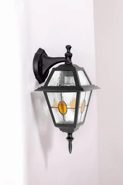 Настенный фонарь уличный Oasis Light 91102/04 lgY Bl FARO lead GLASS Настенный фонарь уличный Oasis Light 91102/04 lgY Bl FARO lead GLASS