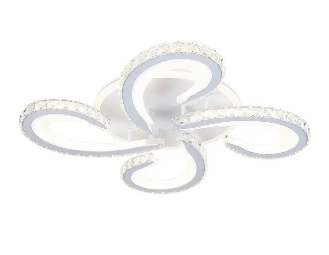 Потолочный светодиодный светильник с пультом Ambrella light FA1702/4 WH/CH Потолочный светодиодный светильник с пультом Ambrella light FA1702/4 WH/CH