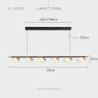Реечный, рядный светильник AUBREY L 6 плафонов Lampatron 8785-24716