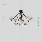 Потолочная люстра INGELA CH 12 ламп. Цвет Черный Lampatron 5414-13900