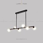 Реечный, рядный светильник LINDA LONG 6 плафонов. Цвет черный (двойной плафон) Lampatron 2186-3641