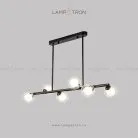 Реечный, рядный светильник LINDA LONG 6 плафонов. Цвет черный (двойной плафон) Lampatron 2186-3641