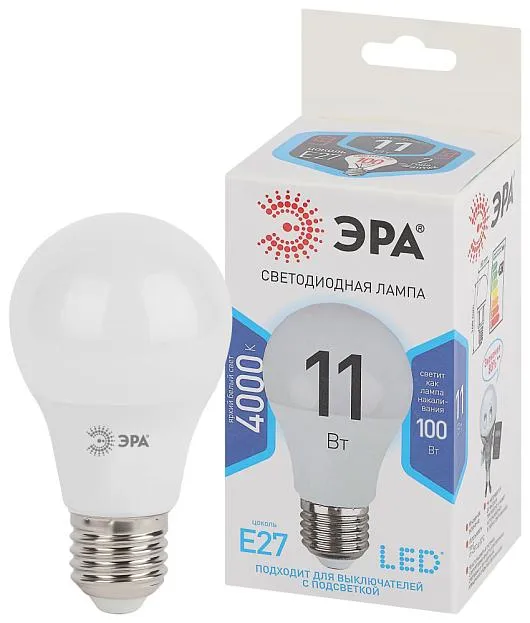 Лампочка светодиодная ЭРА LED A60-11W-840-E27