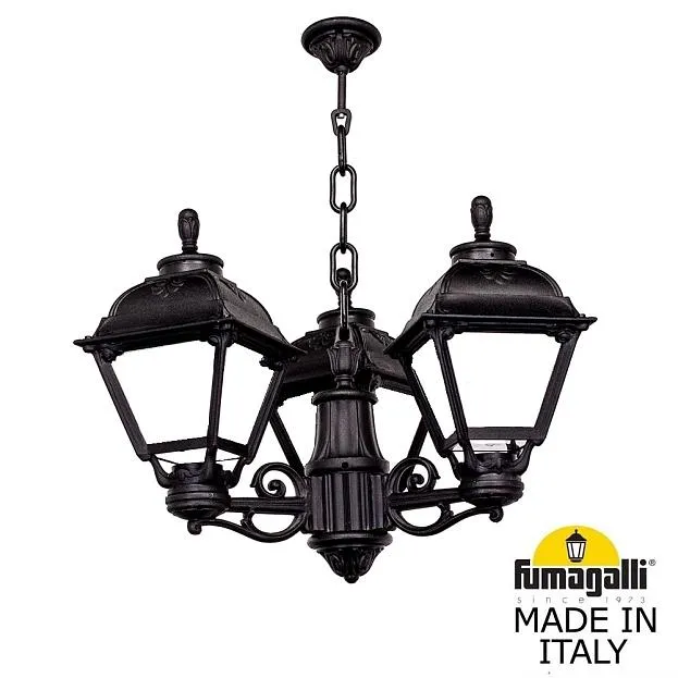 Подвесной уличный светильник (ЛЮСТРА) FUMAGALLI SICHEM/CEFA 3L U23.120.S30.AYE27 Черный