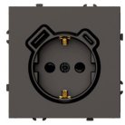 Розетка 1-местная з/ш с/з 16А + USB + Type C (механизм), 250В, 20W, серия Эмили антрацит, soft touch Stekker 50361 RST16-5119-09