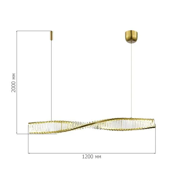 Светильник подвесной Латунь/Прозрачный LED 1*25W 3000K ST-Luce SL6205.323.01 ELICA