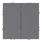 Переключатель 2-клавишный (механизм), СЗК, 250В, 10А, RSW10-5107-10ZK, платиново-серый, soft touch Stekker 50241 Эмили