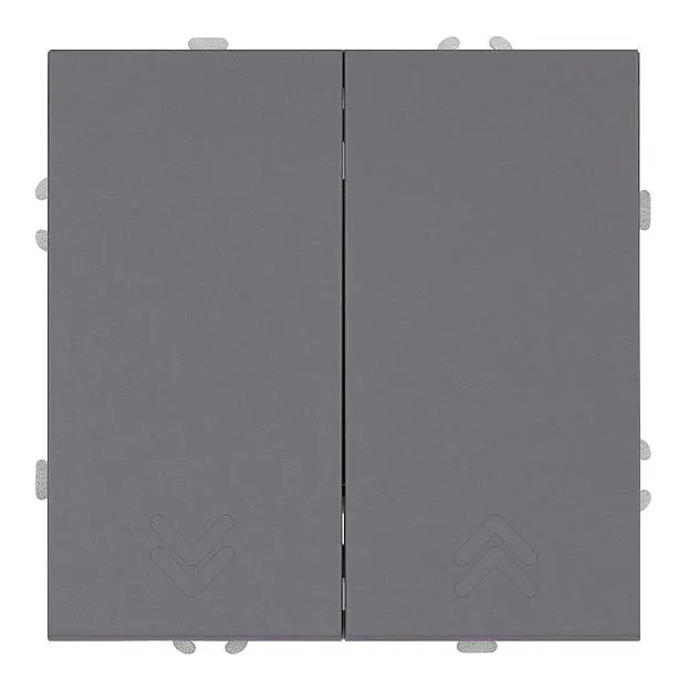 Переключатель 2-клавишный (механизм), СЗК, 250В, 10А, RSW10-5107-10ZK, платиново-серый, soft touch Stekker 50241 Эмили