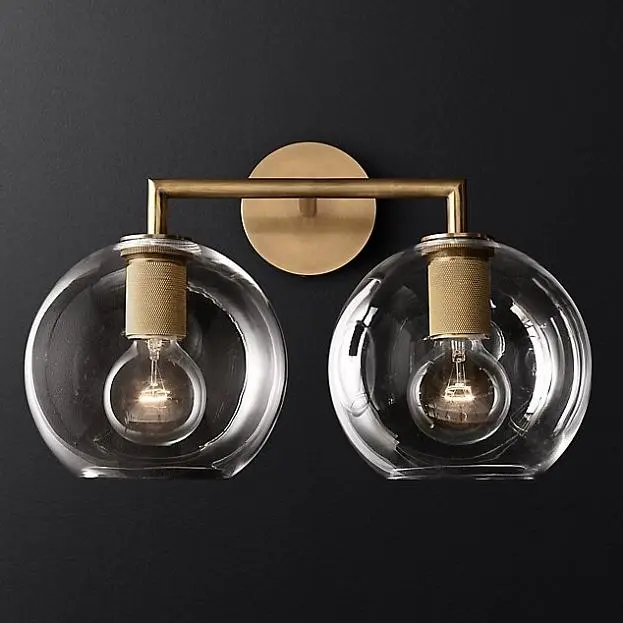Бра Rh Utilitaire Globe Shade Double Sconce Brass 123273-22 ImperiumLoft Бра Rh Utilitaire Globe Shade Double Sconce Brass 123273-22 ImperiumLoft