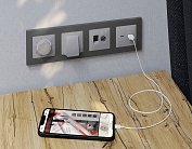 Лицевая панель ALFA (Серебро глянец) для терморегулятора теплого пола Volt AP4057 QUANT