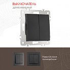 Выключатель двухклавишный, 10AX 250V Arte Milano 206.30-2.black am