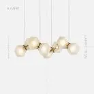 Реечный, рядный светильник PHILLIS 8 плафонов. Lampatron 3015-7320