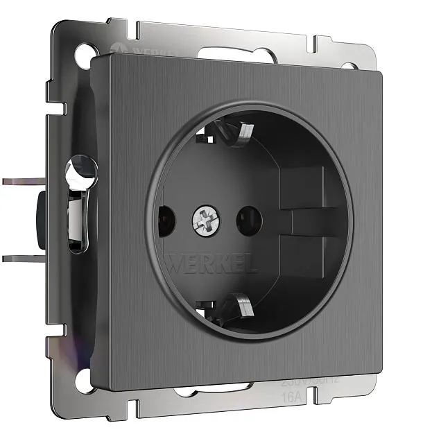 Розетка Werkel W1171004 (графит рифленый) a050761 Розетка Werkel W1171004 (графит рифленый) a050761