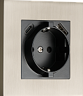 Розетка Schuko с зарядным устройством USB A+C, с защитными шторками, никель, Donel DT155NB N96