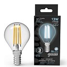 Лампа светодиодная Gauss 105801213 E14 13W 4100K прозрачная Filament